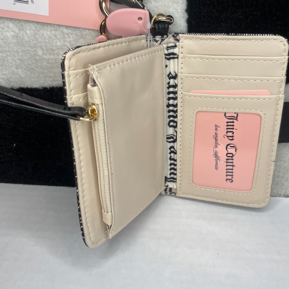 Juicy Couture  MODERN CHIC TAB CARD  WALLET Black Beige Brand New With Tags - Picture 6 of 10
